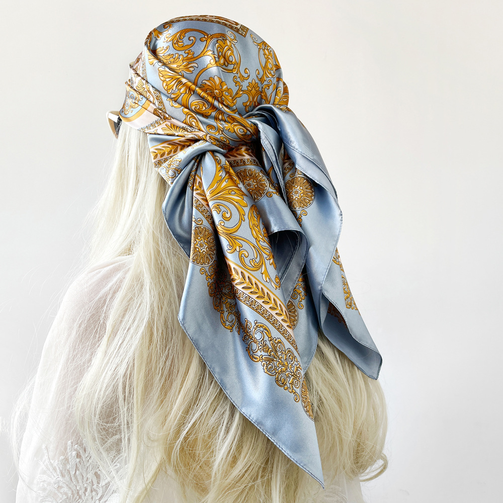 Silk Shawl Satin Square Scarf  - Head Wrap Turban ulasan dan harga