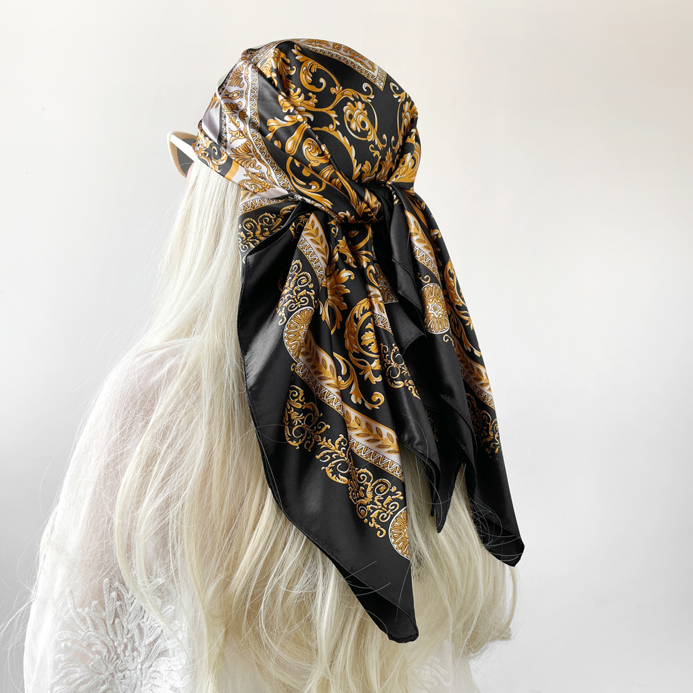 Silk Shawl Satin Square Scarf  - Head Wrap Turban ulasan dan harga