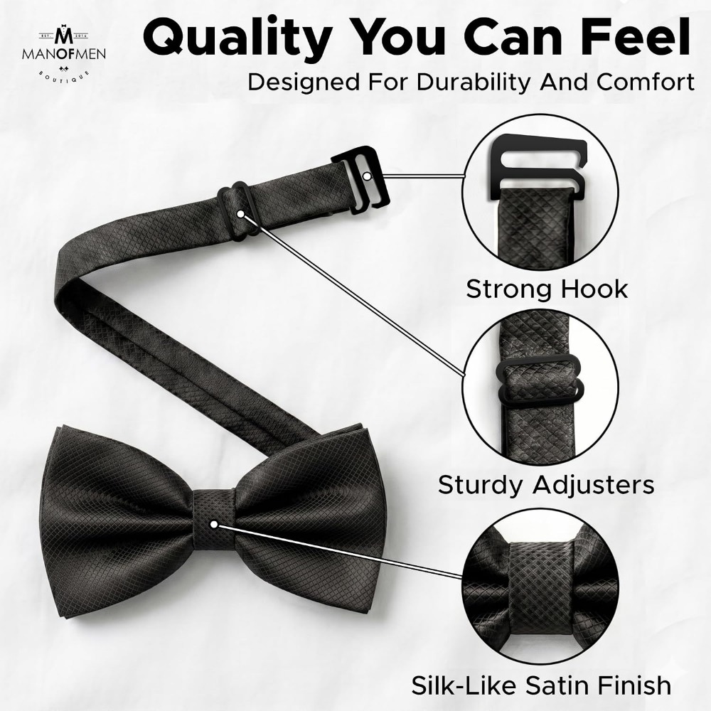 Polyester Solid Pretied Bow Ti - Bow Tie Pre Tied ulasan dan harga
