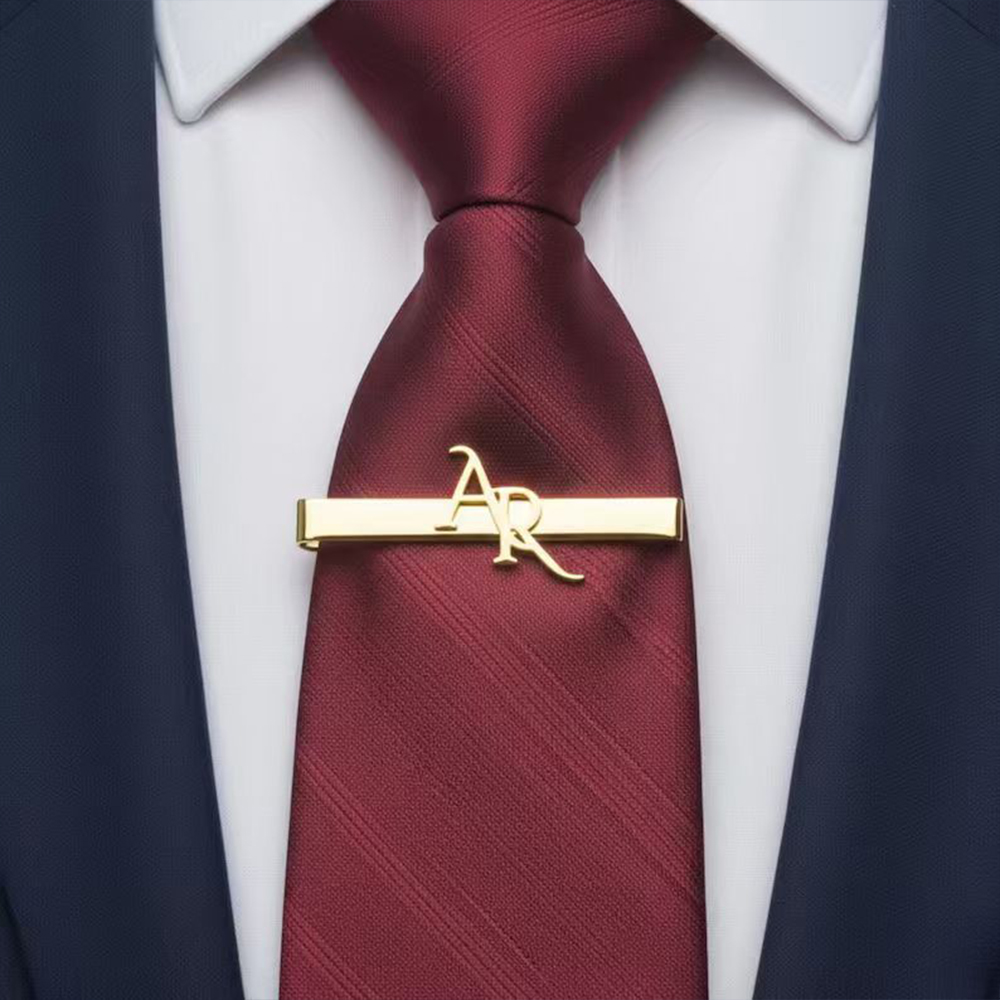 Customized Initial Stainless S - Tie Clip Silver ulasan dan harga