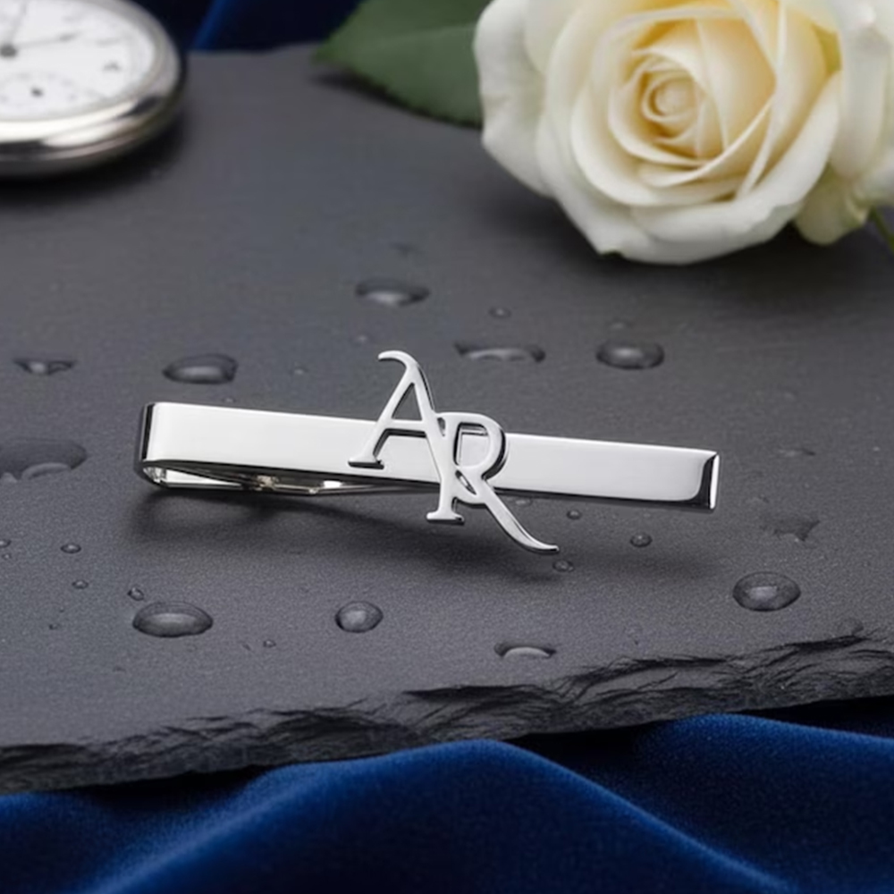Customized Initial Stainless S - Tie Clip Silver ulasan dan harga