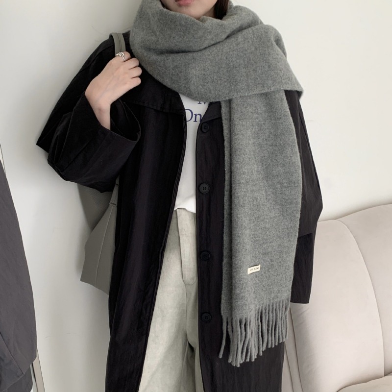 Korean Version Chic Solid Tass - Muffler Men Wool ulasan dan harga