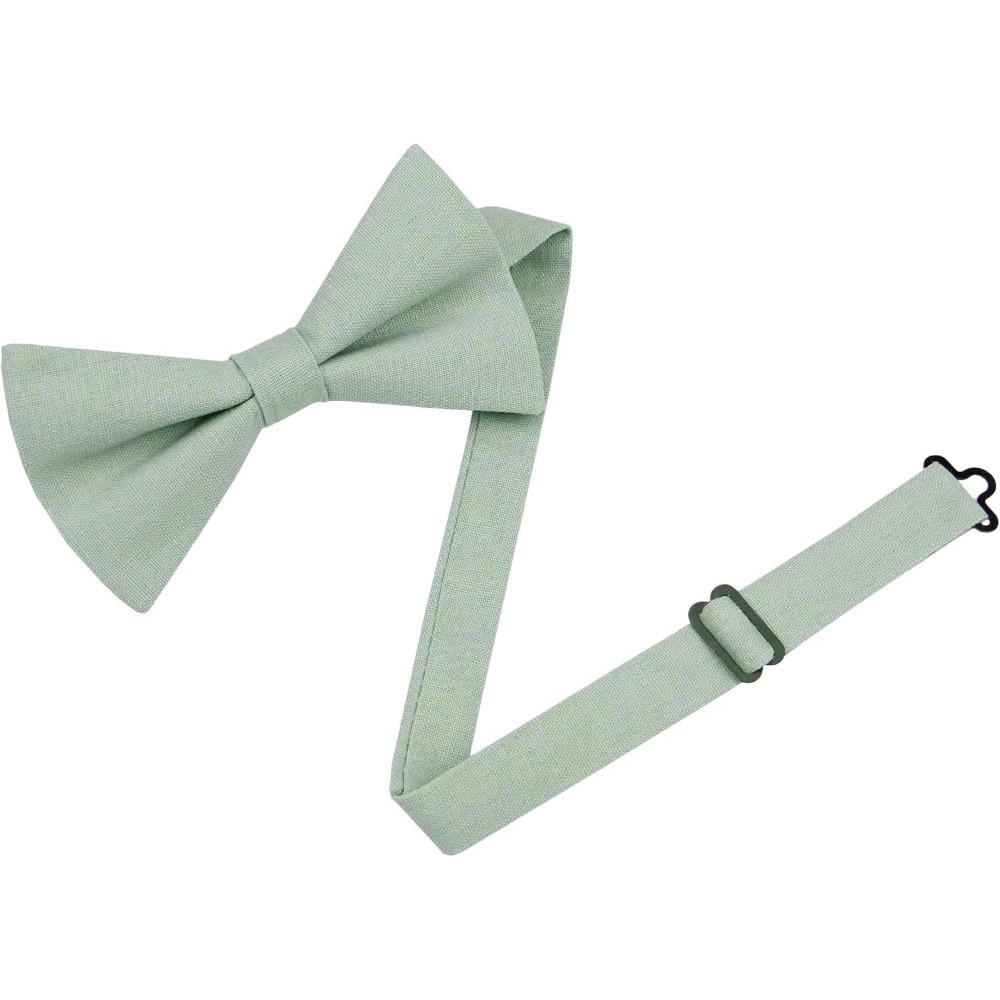 Linen Cotton Bowties - Solid P - Bow Tie Pre Tied ulasan dan harga
