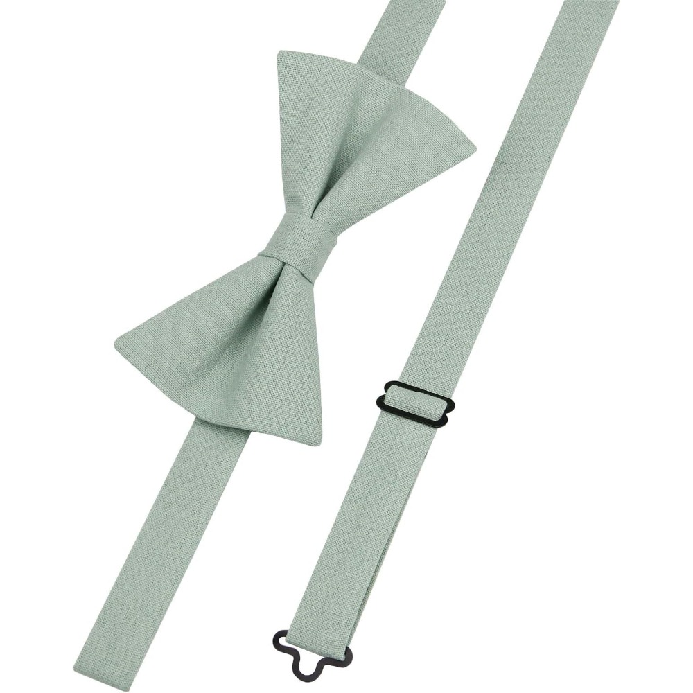 Linen Cotton Bowties - Solid P - Bow Tie Pre Tied ulasan dan harga